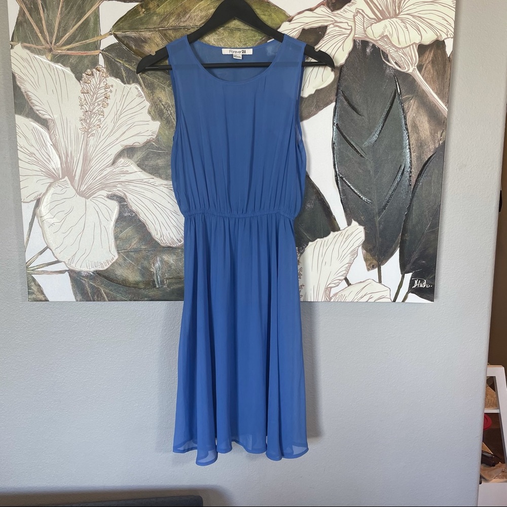 F21 Sheer Blue Dress